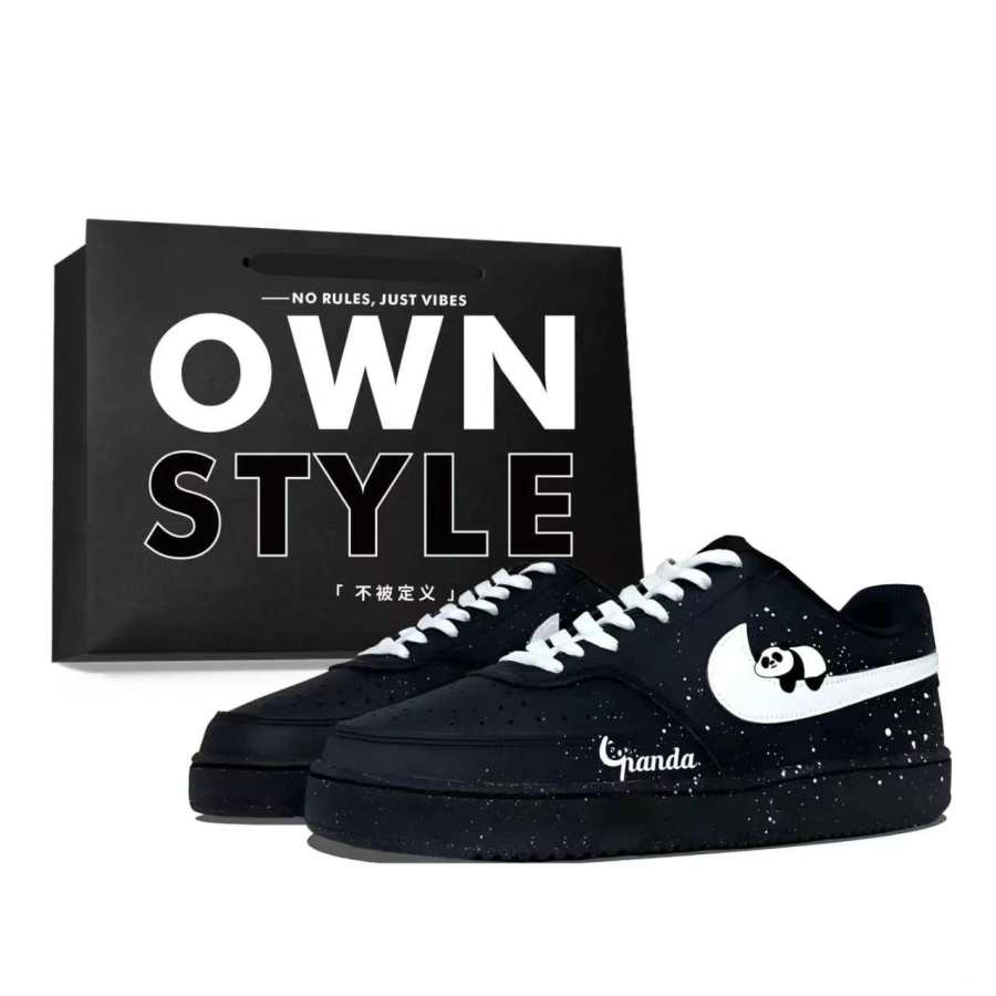 Nike Nike Court Vision Low Skateboard Shoes Unisex Low Top Black/White