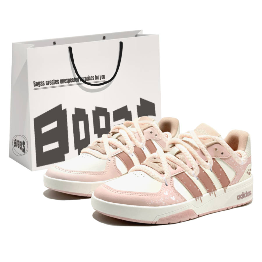Adidas Adidas COURTBEAT Skateboard Shoes Unisex Low Top Pink/White