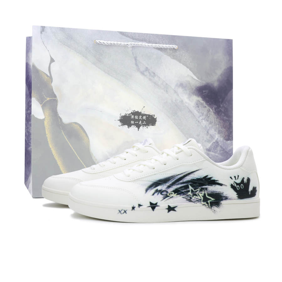 ANTA Active Skateboard Shoes Men's Low Top Black/White/Purple