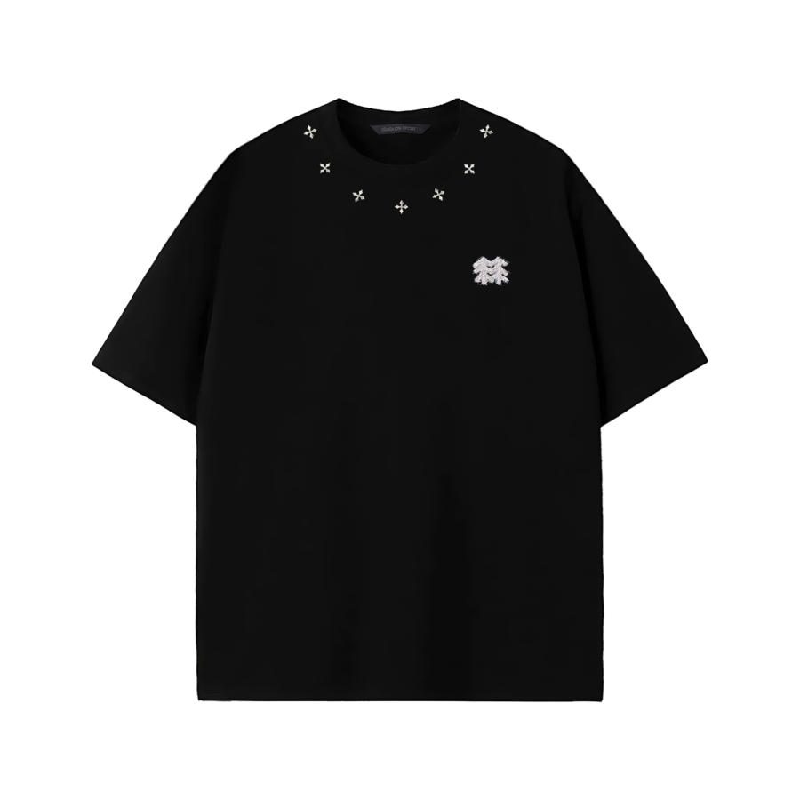 KOLON SPORT T Shirts Unisex Black Crew Neck Moderate