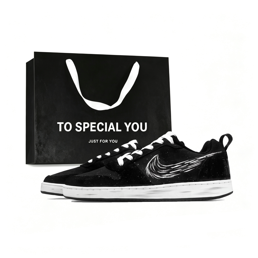 Nike Nike Court Borough Skateboard Shoes Unisex Low Top Black, White