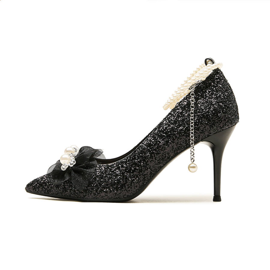 Barbie High Heels Women's Black/Silver/Champagne