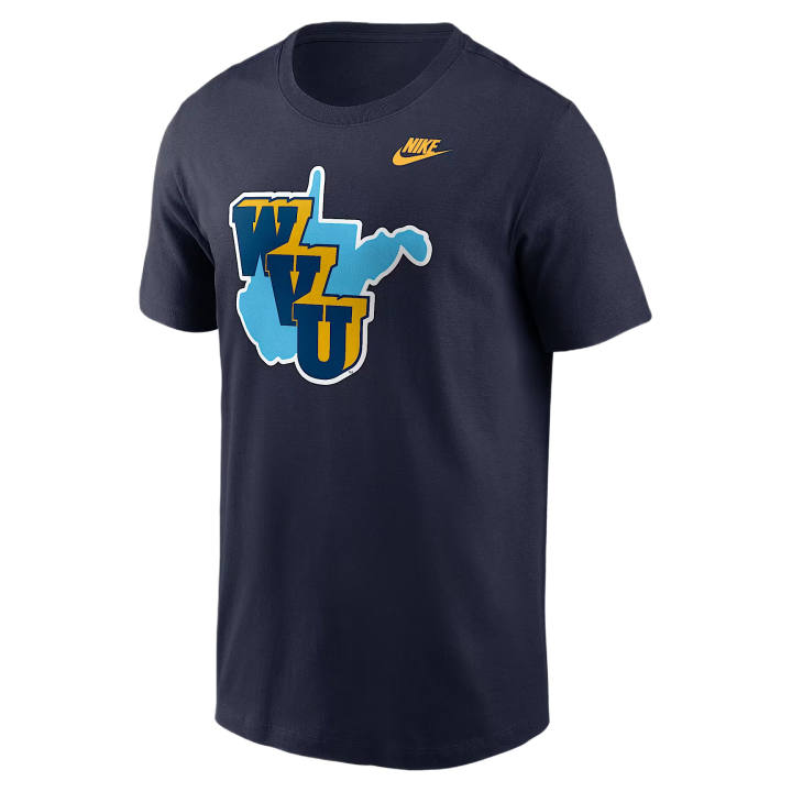 Nike Nike College T Shirts Men's Marine Blue Crew Neck Moderate