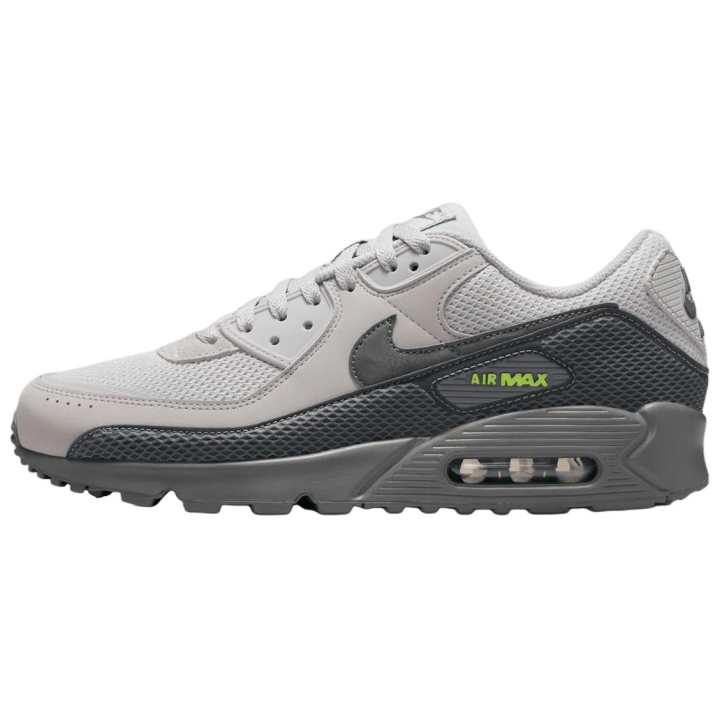Nike Nike Air Max 90 Running Shoes Unisex Light Smoke Gray/Smoke Gray/Neon Yellow/Iron Gray