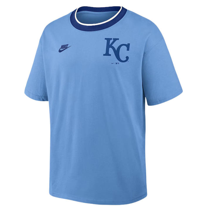 Nike Nike Kansas City Royals T Shirts Men's Light Blue/Royal Blue Crew Neck Moderate