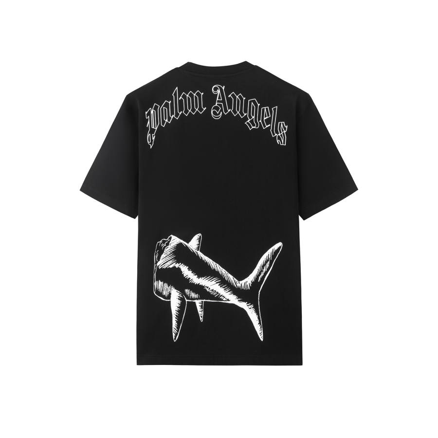 PALM ANGELS T Shirts Unisex Black Crew Neck Moderate Straight Fit