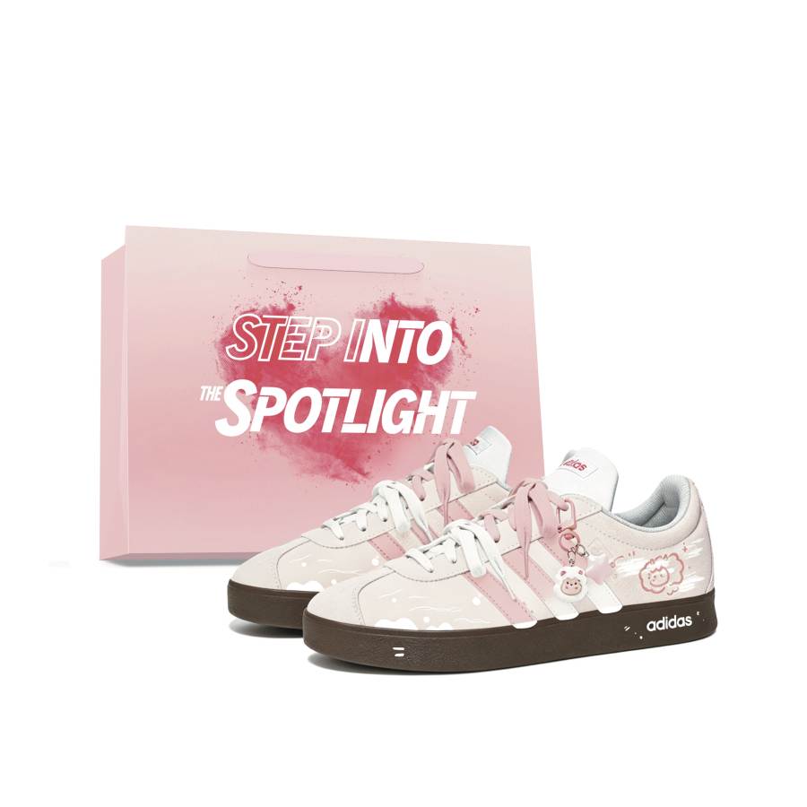 Adidas Adidas VL COURT 2.0 Skateboard Shoes Unisex Low Top Light Pink