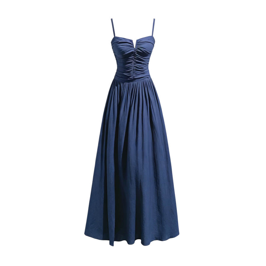 TUSHIFEI Slip Dresses Women's Navy Blue Moderate Long Skirt A Line Skirt