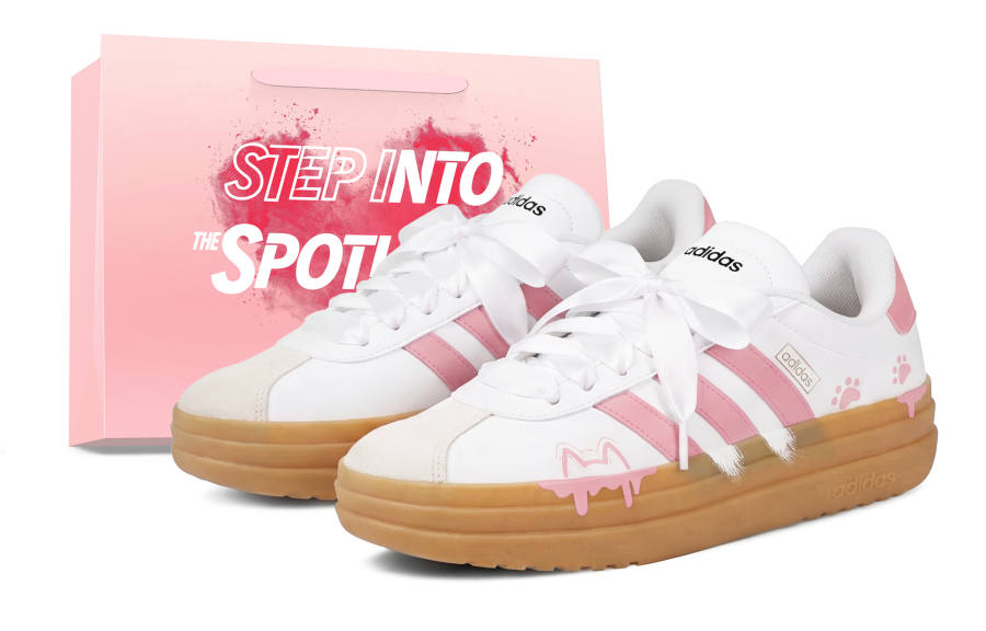 Adidas Adidas VL Court Bold Skateboard Shoes Women's Low Top Pink/White/Gray