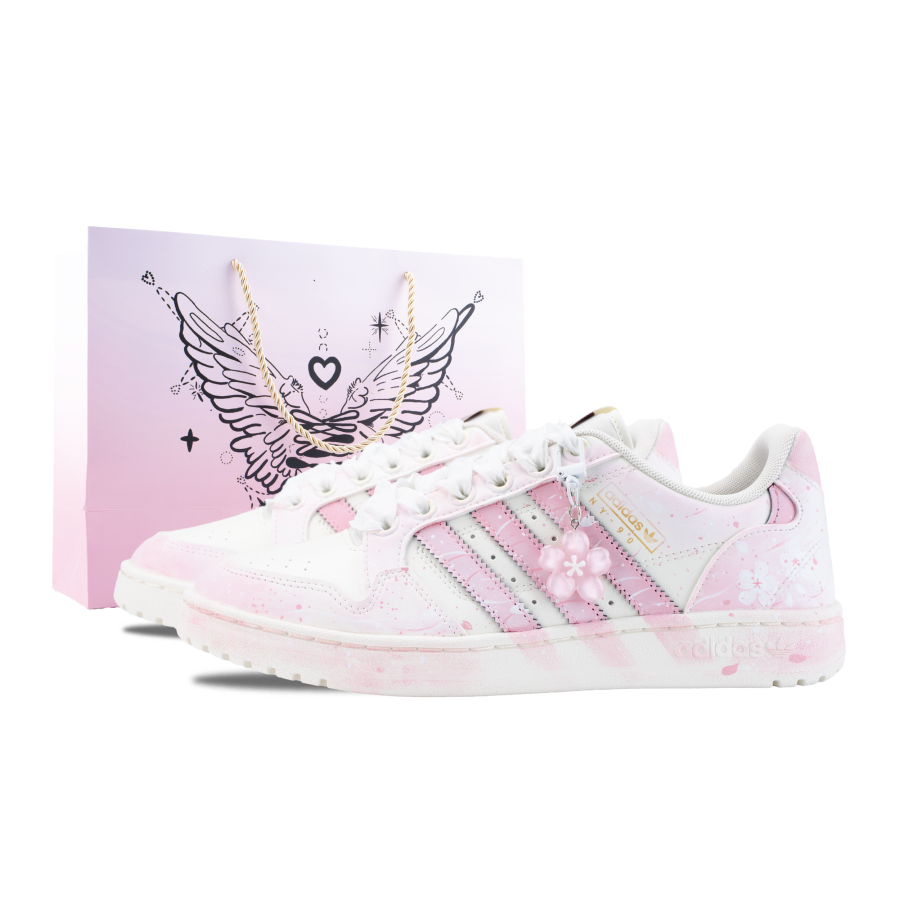 Adidas Originals NY 90 Skateboard Shoes Unisex Low Top White/Pink