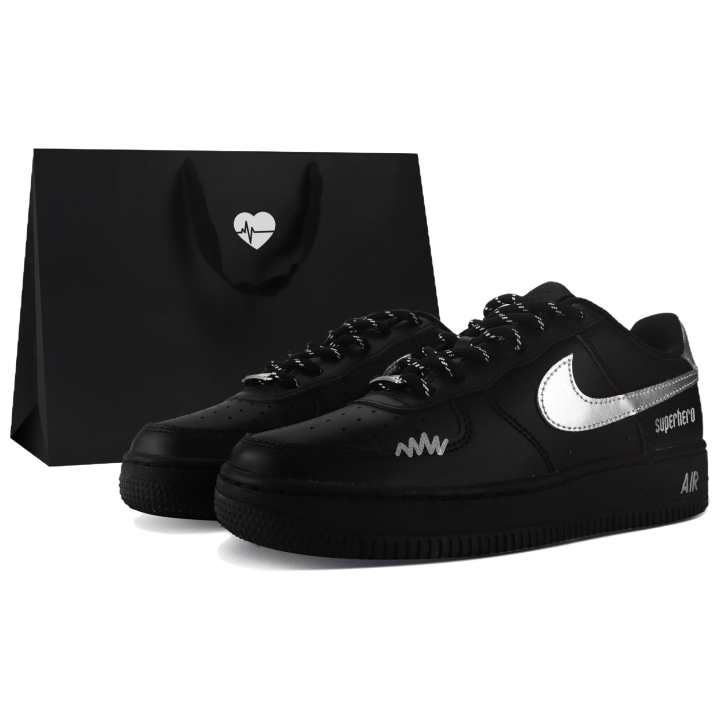 Nike Nike Air Force 1 Skateboard Shoes Unisex Low Top Black/Silver