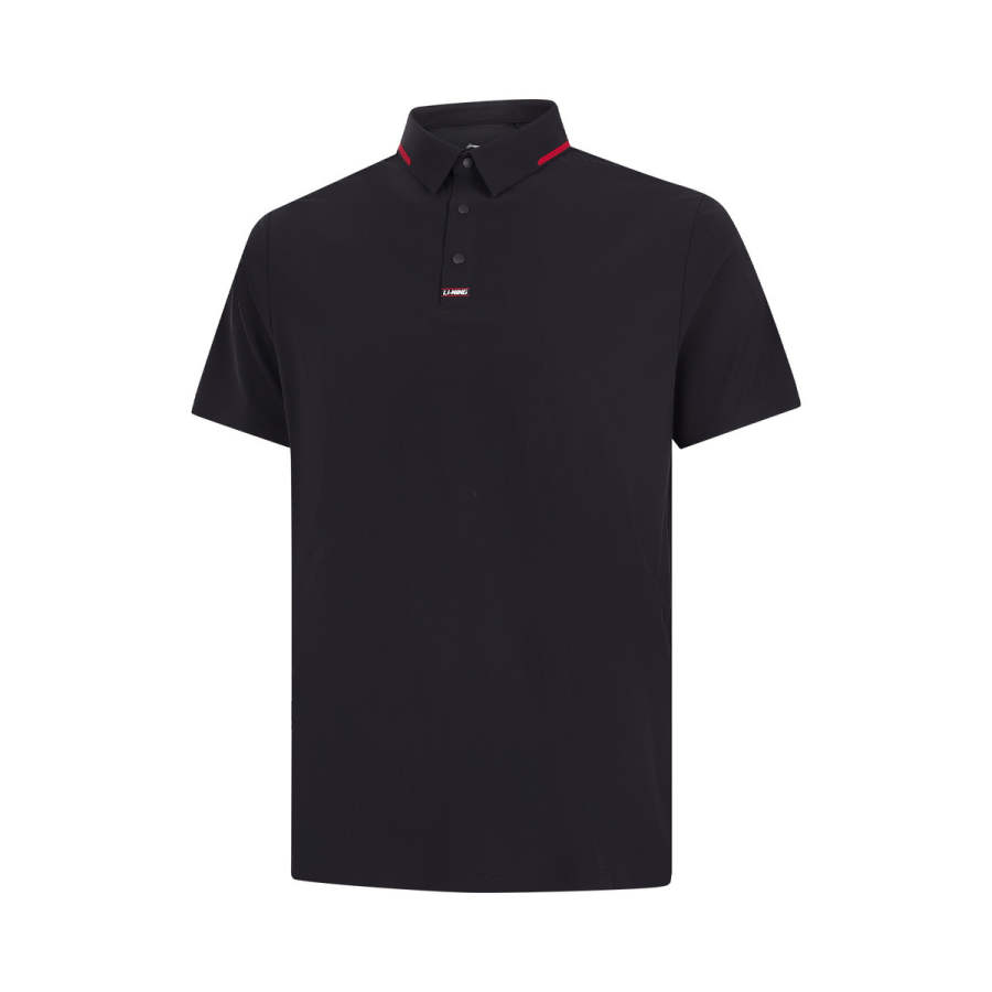 Li-Ning Li Ning Polo Shirts Men's Black Polo Collar Thin Straight Fit