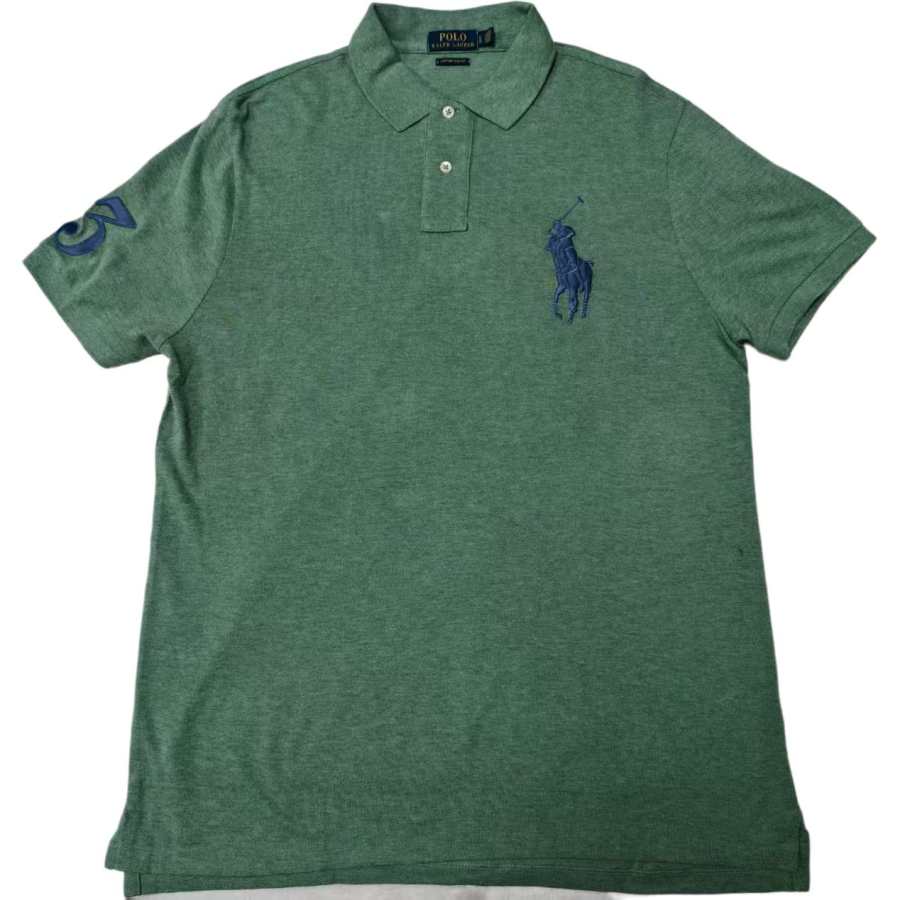 Polo Ralph Lauren Big Pony Polo Shirts Men's Green Polo Collar Moderate Other