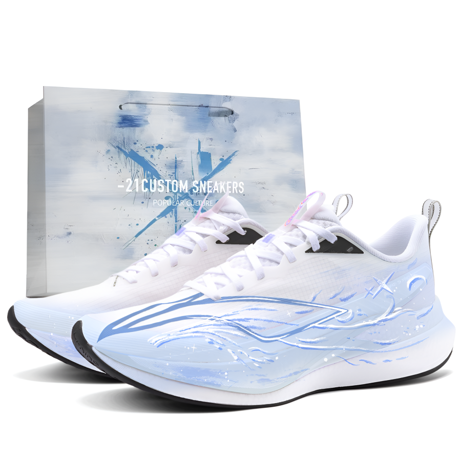 Li-Ning Li Ning Red Hare 9 PRO Running Shoes Men's Low Top White Ice Blue Gradient