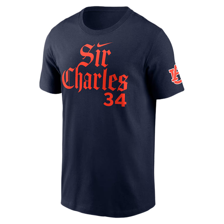 Nike Nike College T Shirts Men's Marine Blue Crew Neck Moderate