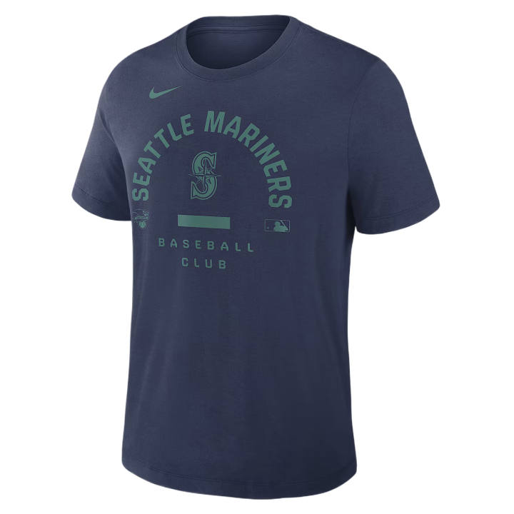 Nike Nike Dri Fit T Shirts Men's Midnight Blue Crew Neck Moderate