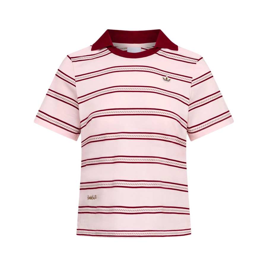 Adidas Originals Polo Shirts Women's Light Pink/Red Lapel Moderate