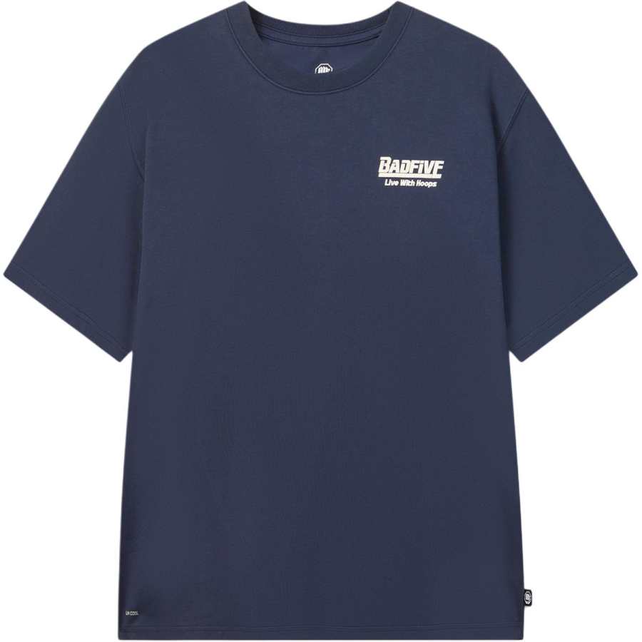 Li-Ning Li Ning Basketball Collection T Shirts Unisex Dark Marine Blue Crew Neck Moderate