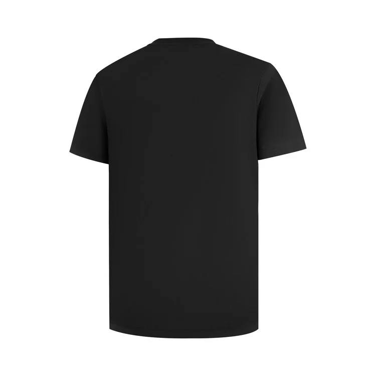 Li-Ning Li Ning T Shirts Men's Black Crew Neck Thin Straight Fit