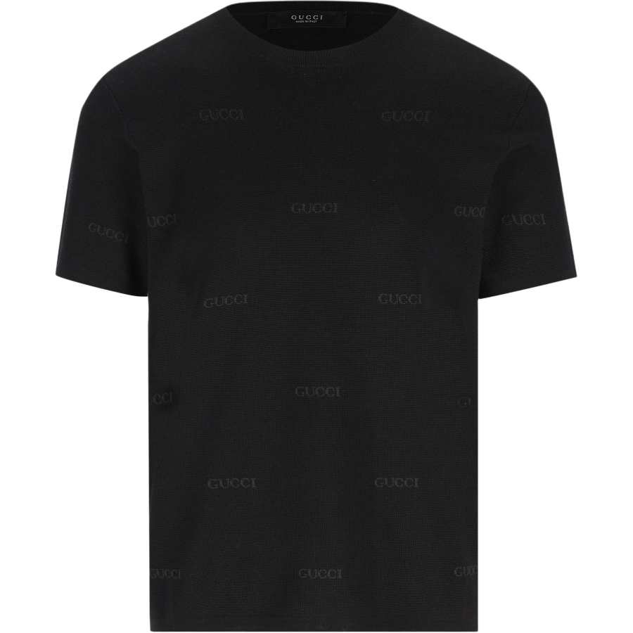GUCCI Sweaters Men's Black Crew Neck Moderate Straight Fit