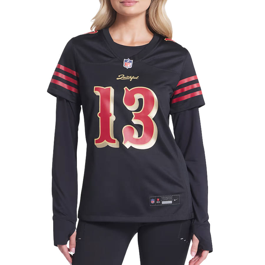 Nike Nike NFL Rugby Jerseys Women's Black V Neck Moderate