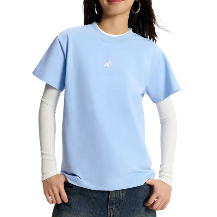 Adidas Adidas T Shirts Women's Blue Crew Neck Moderate