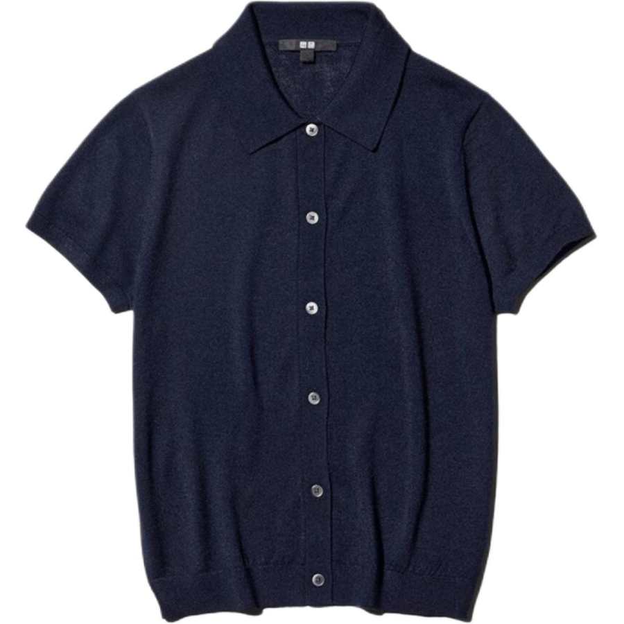 UNIQLO SS26 Sweaters Women's Navy Blue Polo Collar Moderate Other