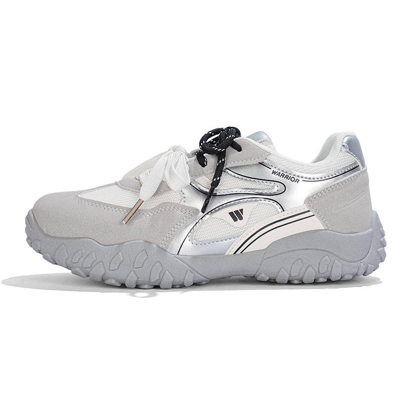 WARRIOR Casual Shoes Women's Low Top Beige Silver Gray