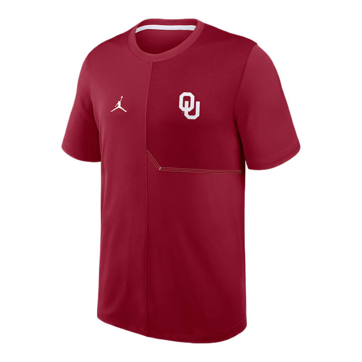 Jordan Jordan T Shirts Men's Dark Red/White Team Crew Neck Moderate