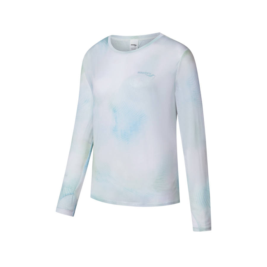 Saucony T Shirts Women's Sky Lime Crew Neck Moderate