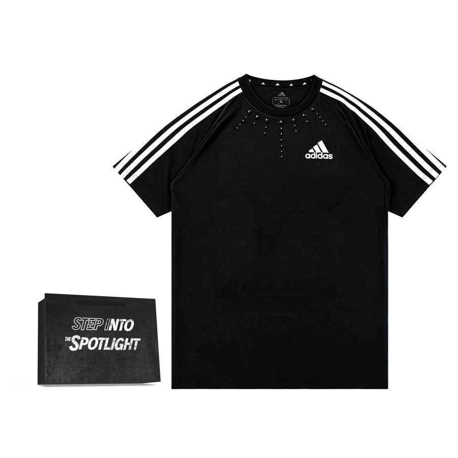 Adidas Adidas Football T Shirts Unisex Black Crew Neck Moderate