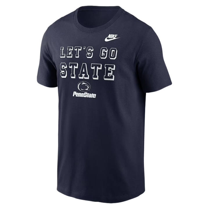 Nike Nike College T Shirts Men's Marine Blue Crew Neck Moderate