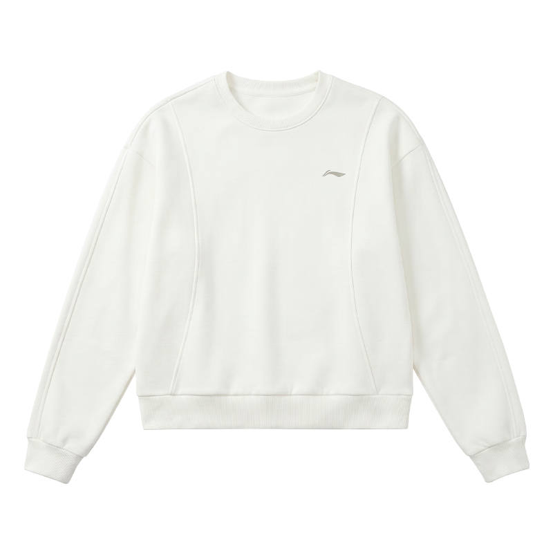 Li-Ning Li Ning Sweatshirts Unisex White Crew Neck Moderate Regular