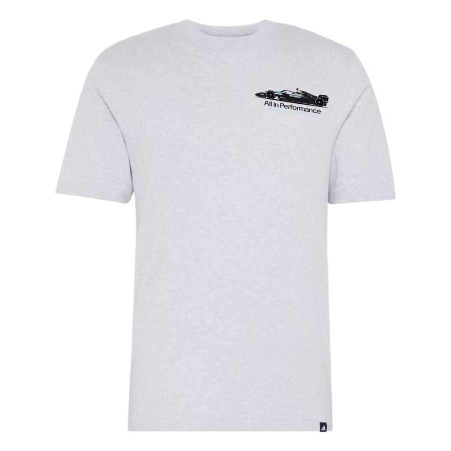 Adidas Adidas MERCEDES AMG T Shirts Men's Light Gray Hemp/Semi Mint Green Crew Neck Moderate