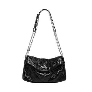 CASSILE Cow Leather With Synthetic Leather Hobo Soft Bag, Underarm Shoulder Bag, Crossbody Bag Women's Black