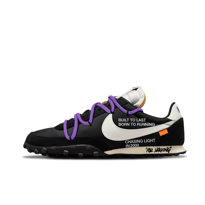 Nike Nike Waffle Racer Casual Shoes Unisex Low Top Black Purple