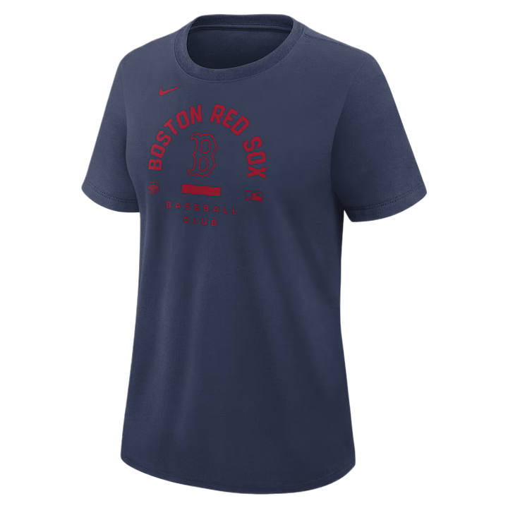 Nike Nike Boston Red Sox T Shirts Women's Midnight Blue Crew Neck Moderate