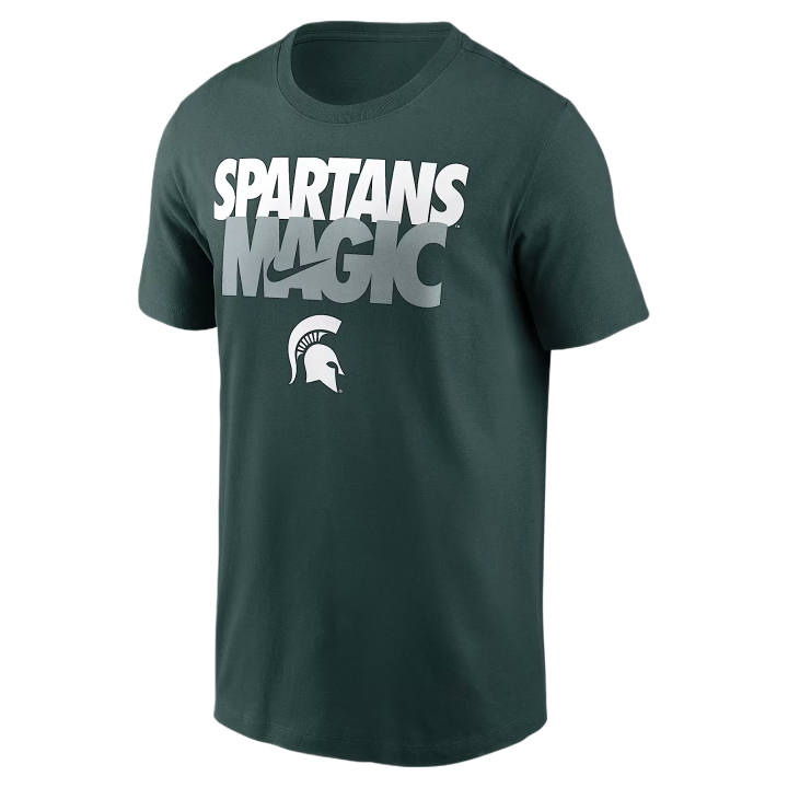 Nike Nike College T Shirts Men's Green Crew Neck Moderate