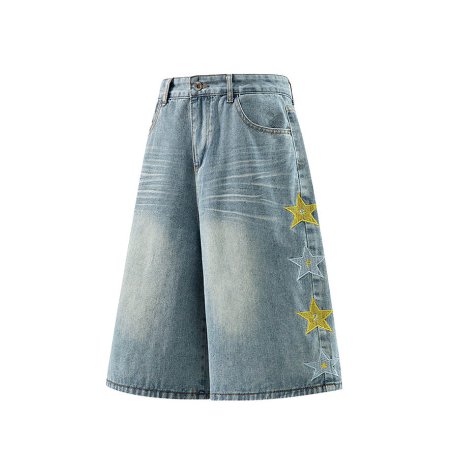 GWAF Denim Shorts Unisex Moderate Straight Fit Pants