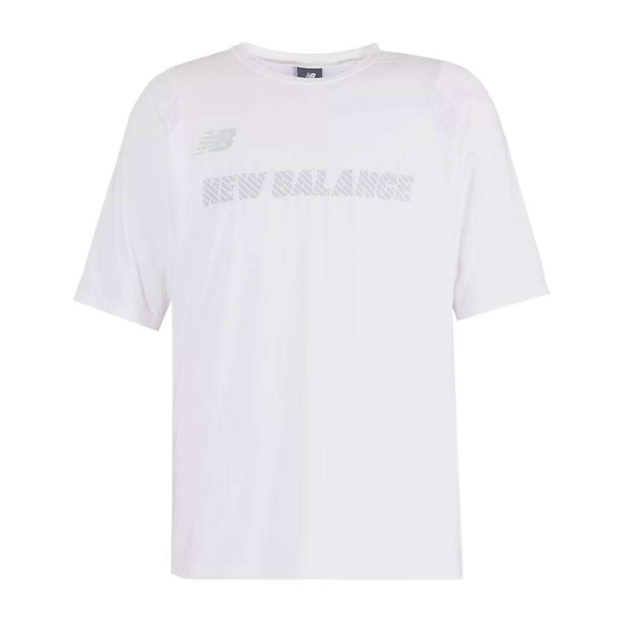 New Balance New Balance Black Out T Shirts Men's White Crew Neck Moderate