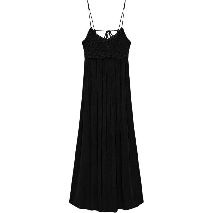 ZARA Slip Dresses Women's Black Moderate Long Skirt