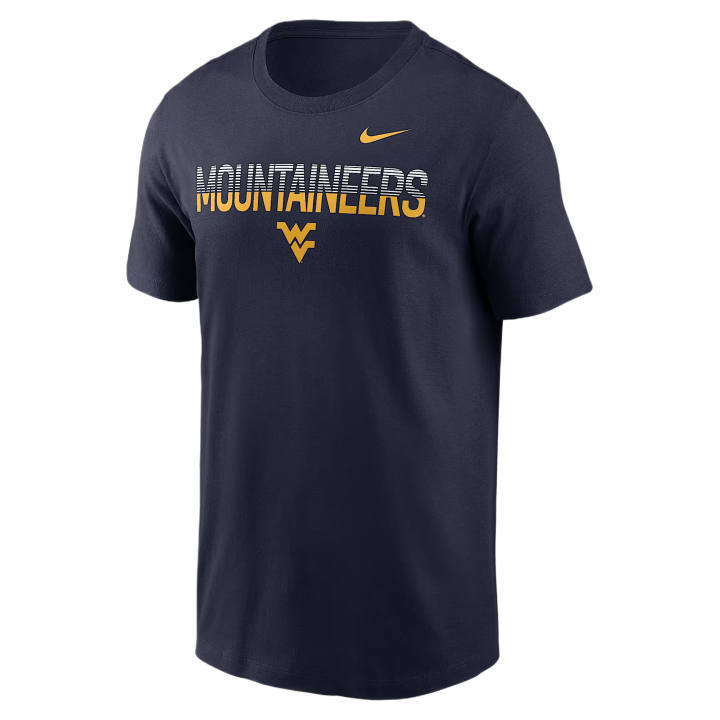 Nike Nike College T Shirts Men's Marine Blue Crew Neck Moderate