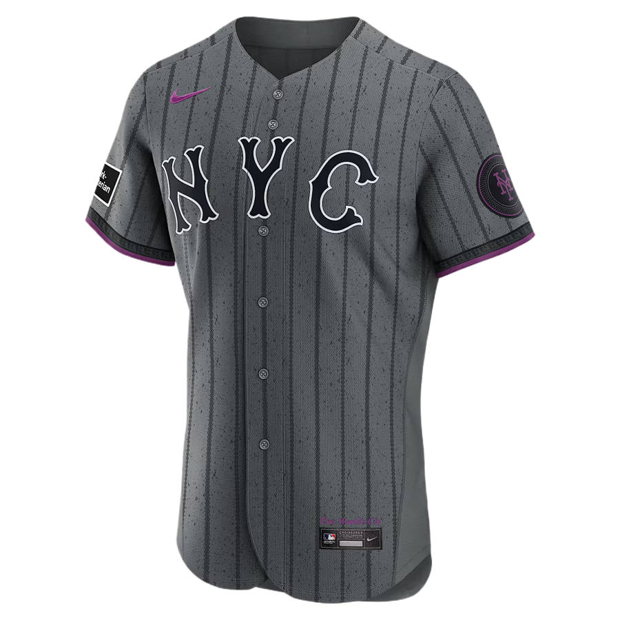 Nike Nike New York Mets Sportswear Men's Gray V Neck Moderate