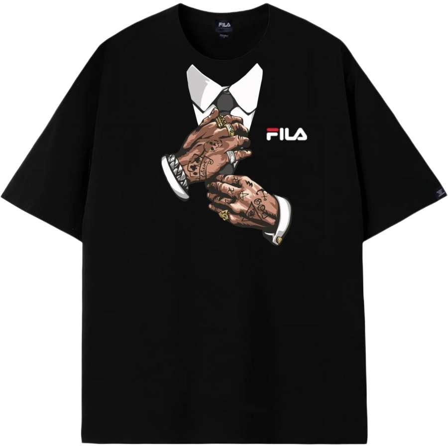 FILA T Shirts Unisex Black Crew Neck