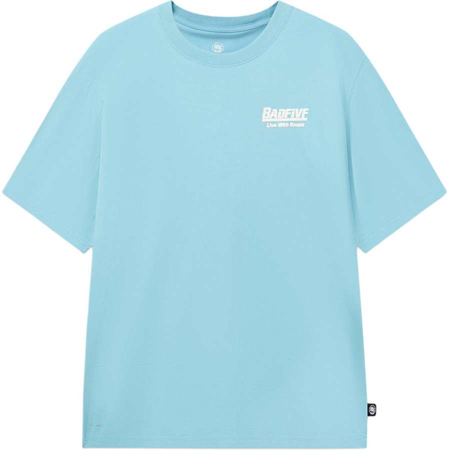 Li-Ning Li Ning Basketball Collection T Shirts Unisex Milk White Blue Crew Neck Moderate