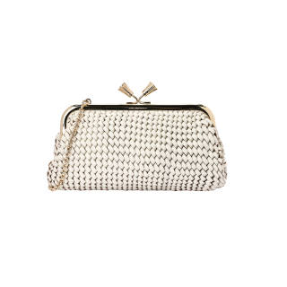 Anya Hindmarch Calfskin One Shoulder Crossbody Clutch Women's Gold