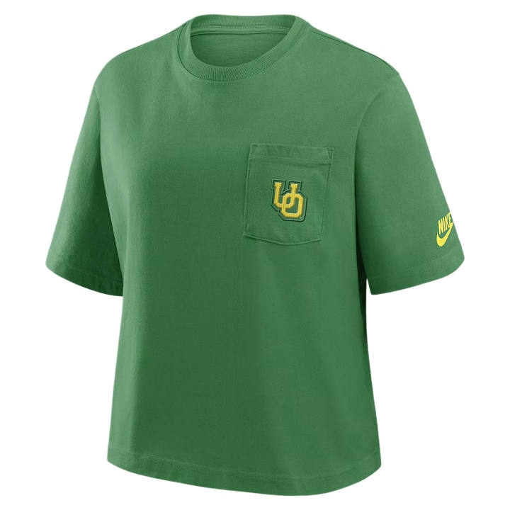 Nike Nike T Shirts Women's Green Crew Neck Moderate