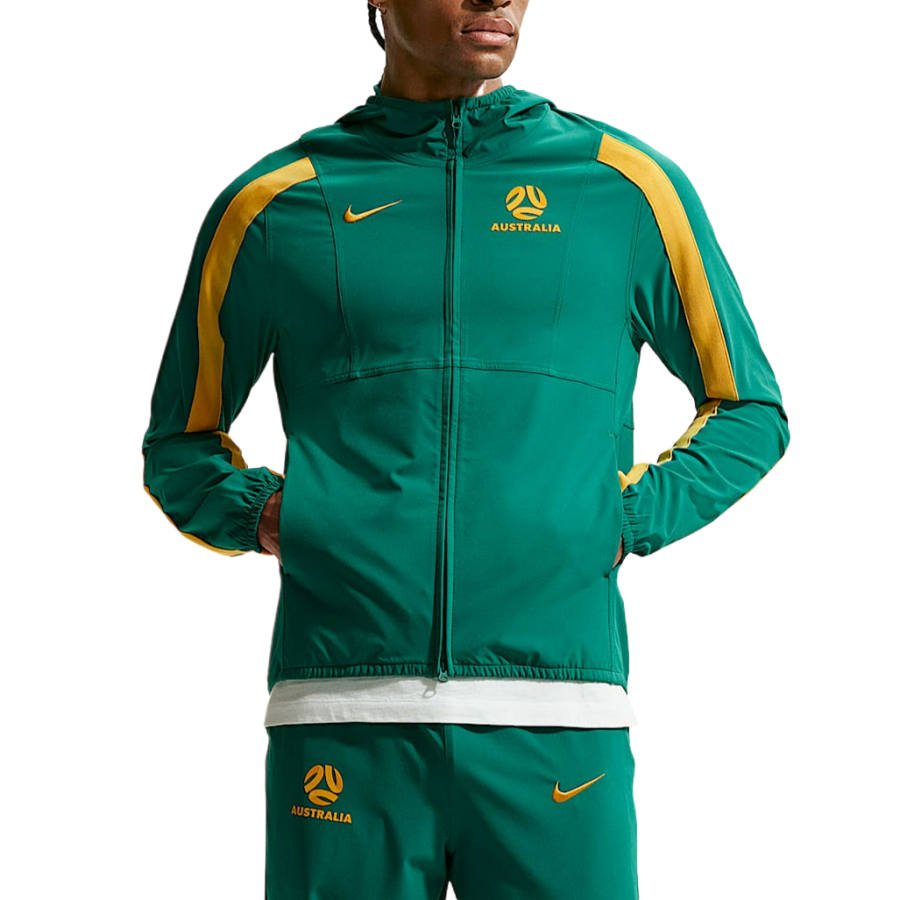 Nike Nike Australia National Team Soccer Jerseys Men's Mystic Green/Athletic Gold Hooded Non Detachable Moderate Straight Fit