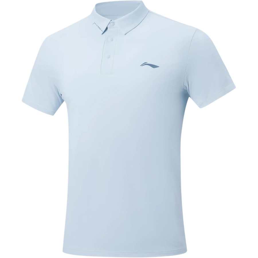 Li-Ning Li Ning Fitness Series Polo Shirts Men's Cloud Blue Polo Collar Moderate Straight Fit