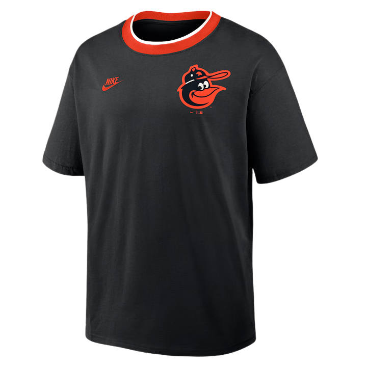 Nike Nike T Shirts Men's Black/Orange Crew Neck Moderate